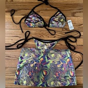 NWT Micro Mini Skirt Rave Set